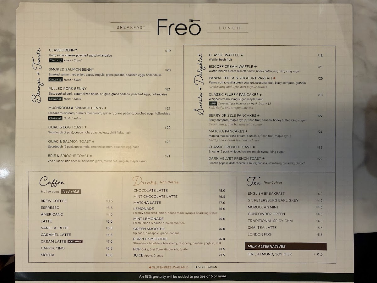 Freo Breakfast & Lunch Photo Menu 3