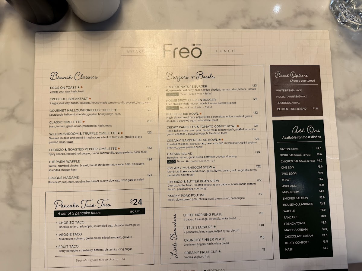 Freo Breakfast & Lunch Photo Menu 8