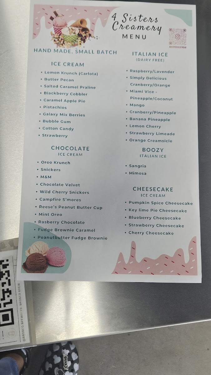 4 Sisters Ice Cream Photo Menu 2