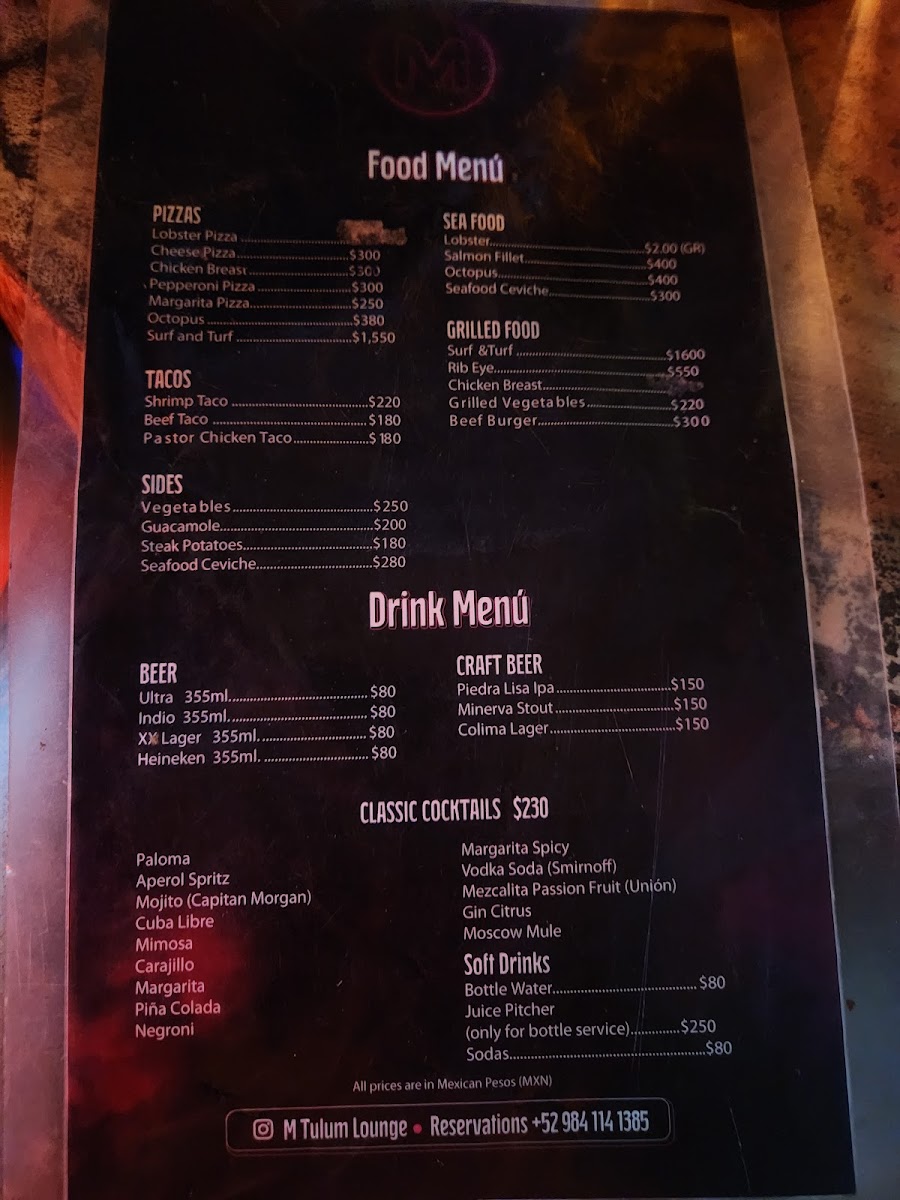 M tulum Hookah & Pool Lounge Photo Menu 3