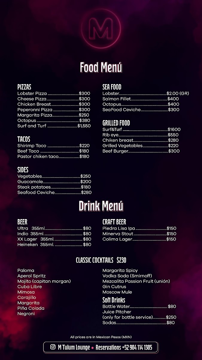 M tulum Hookah & Pool Lounge Photo Menu 4