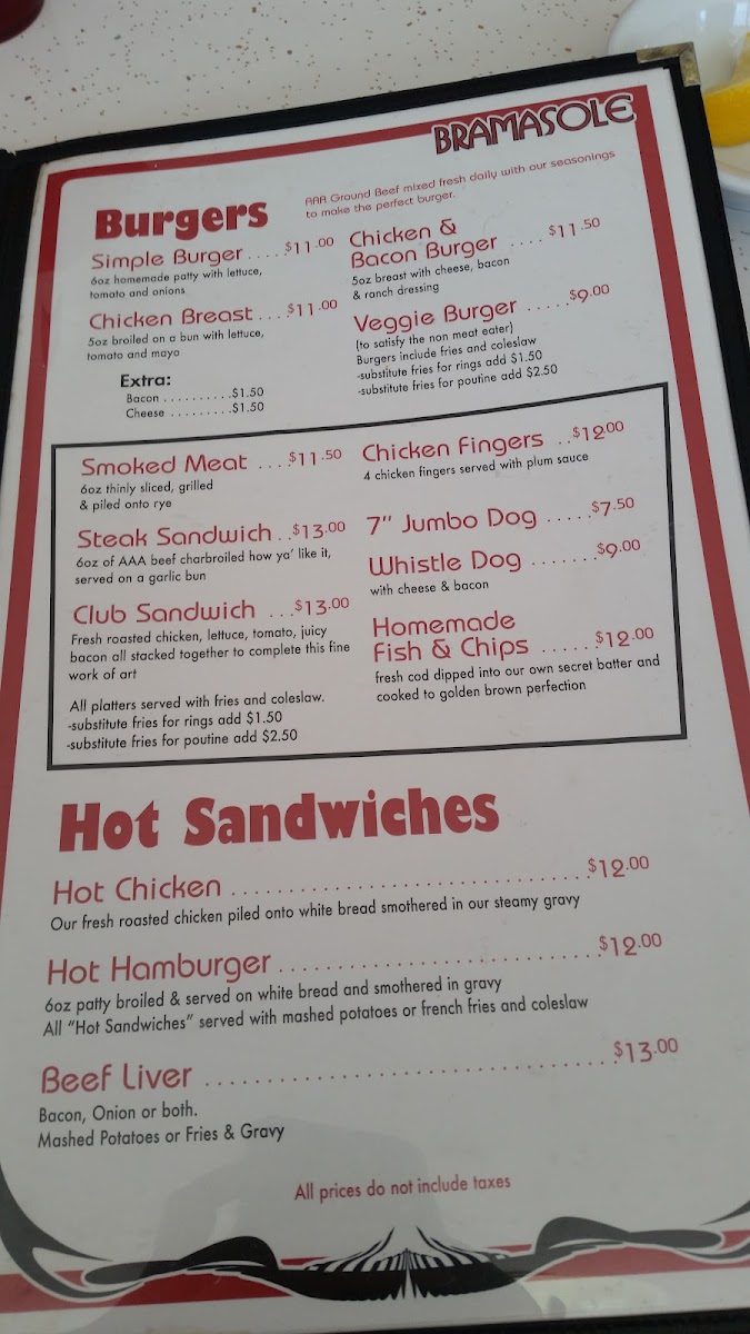Bramasole Diner Photo Menu 9