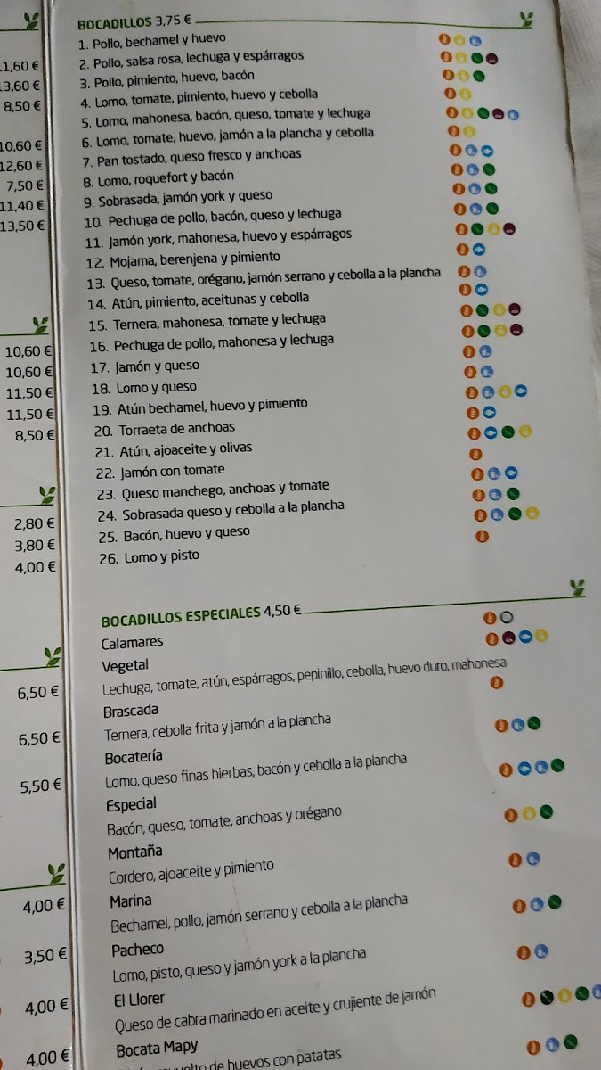 Bar Restaurant El Llorer Photo Menu 2