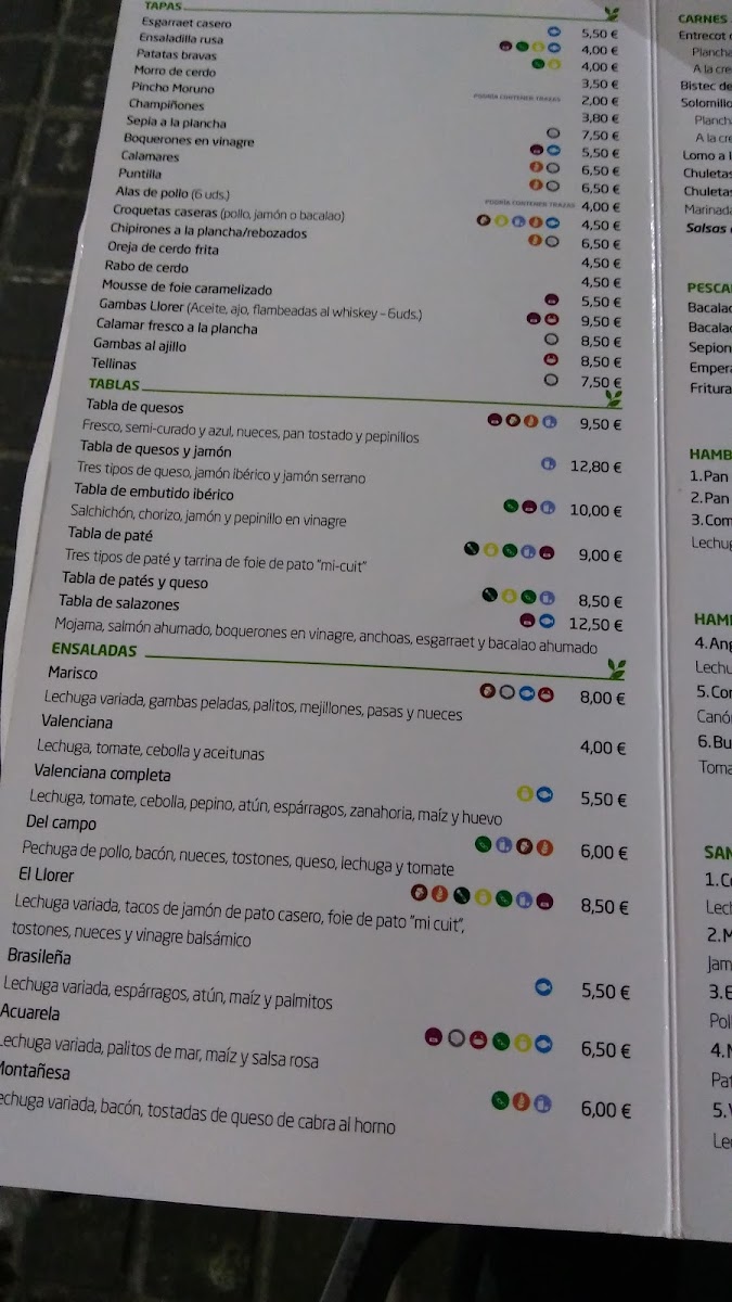 Bar Restaurant El Llorer Photo Menu 7