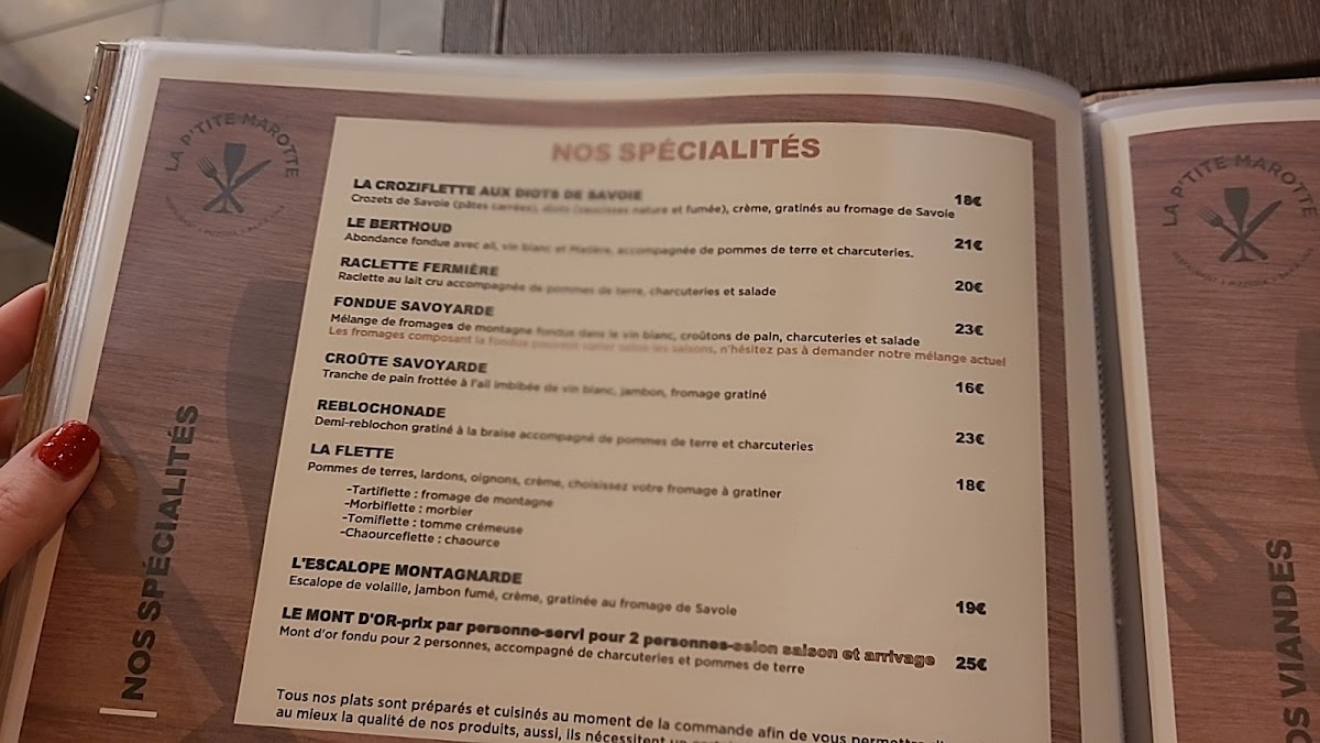 LA P'TITE MAROTTE Photo Menu 8