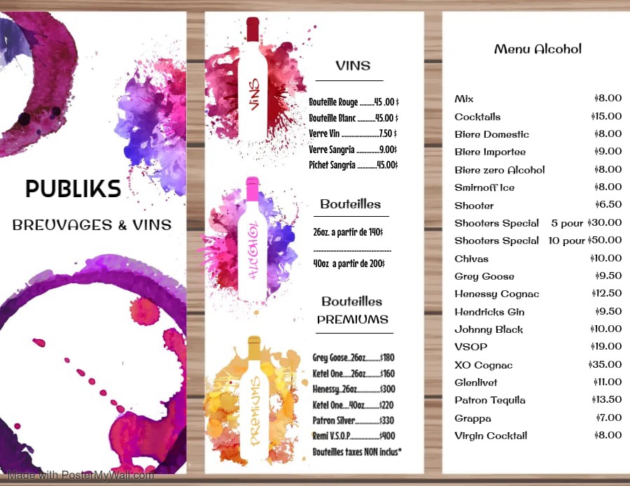 Publiks Burger Bar Photo Menu 1