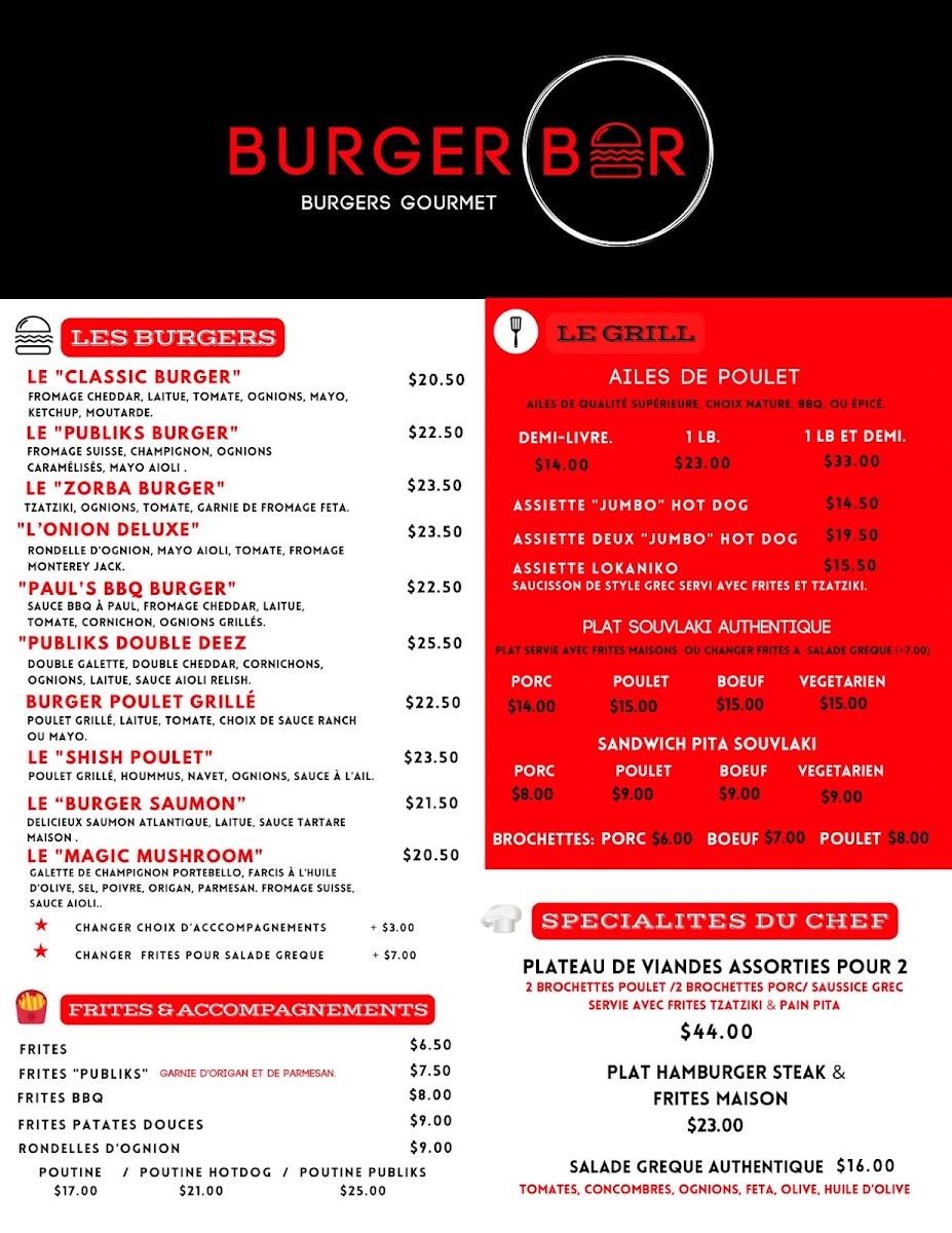 Publiks Burger Bar Photo Menu 2
