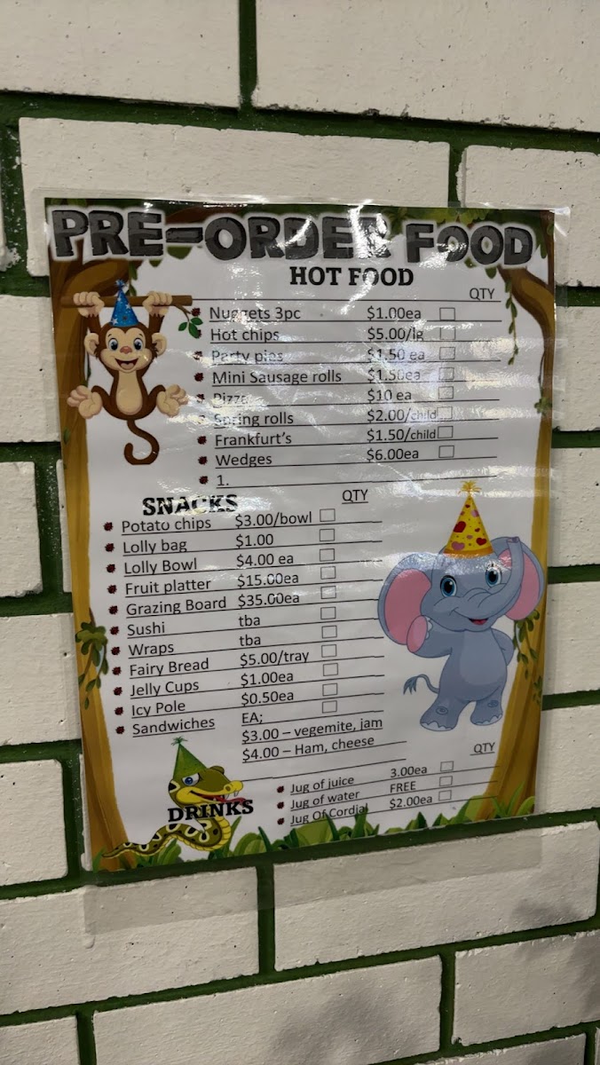 Jungle Club Photo Menu 1