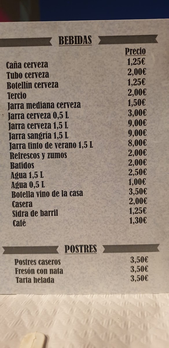 Bar Belinchón Photo Menu 1