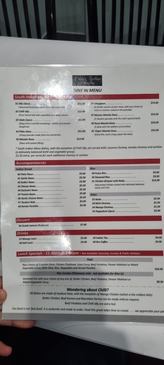 Vino's Indian Dhaba Photo Menu 3