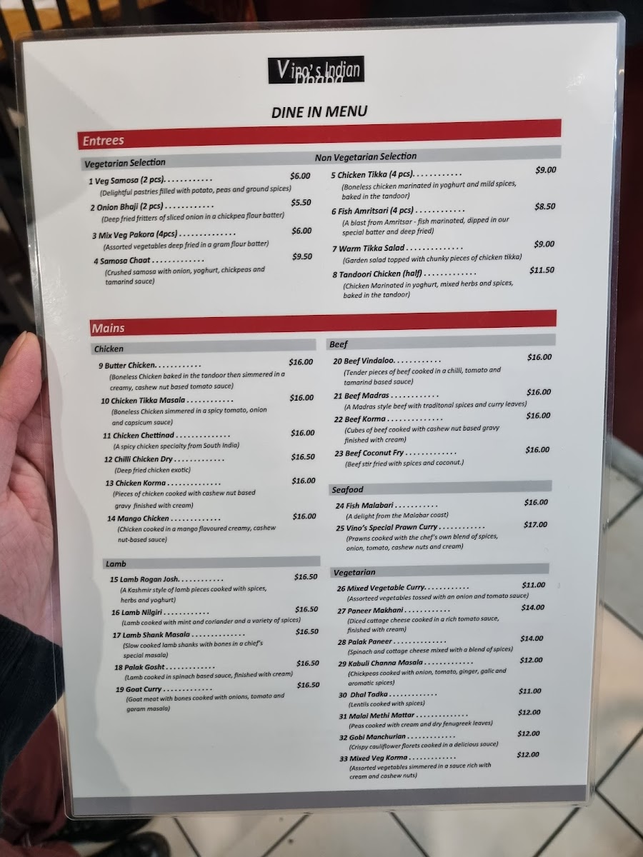 Vino's Indian Dhaba Photo Menu 6
