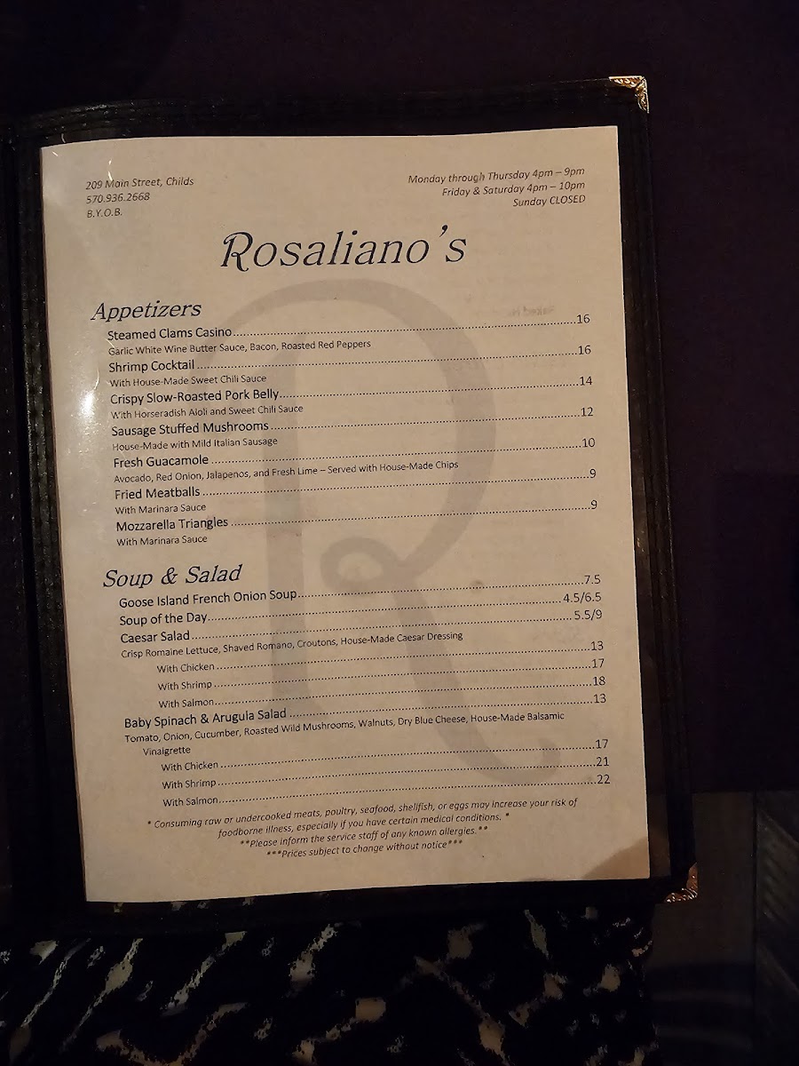 Rosaliano's Photo Menu 2