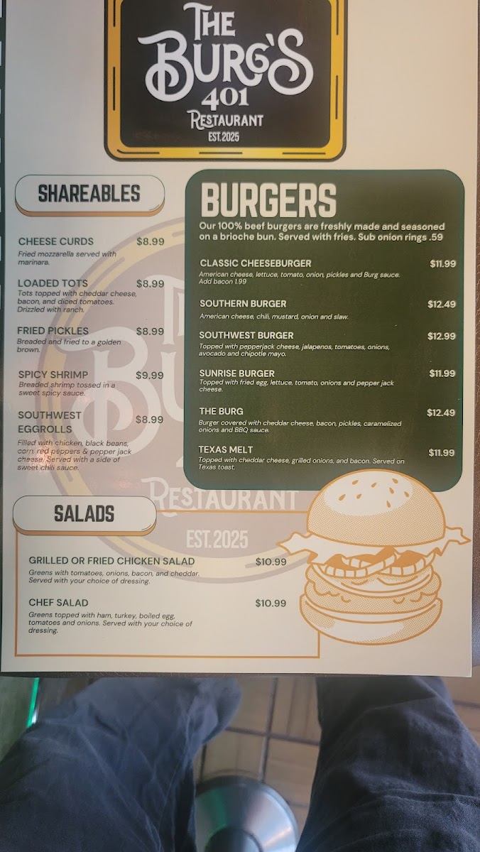 The Burgs 401 Photo Menu 2