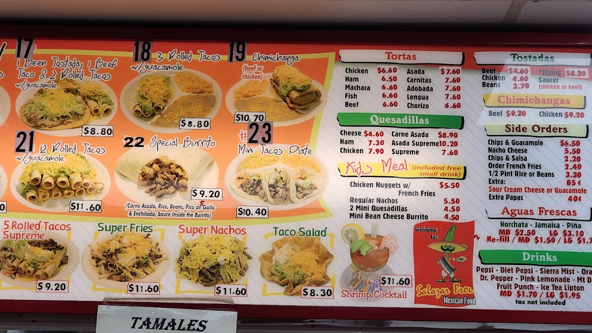 Salazar Brothers Mexican Food Photo Menu 3