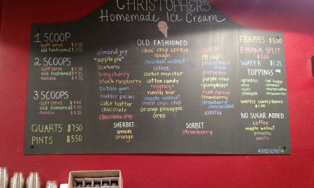 Christopher's Homemade Ice Cream Photo Menu 4