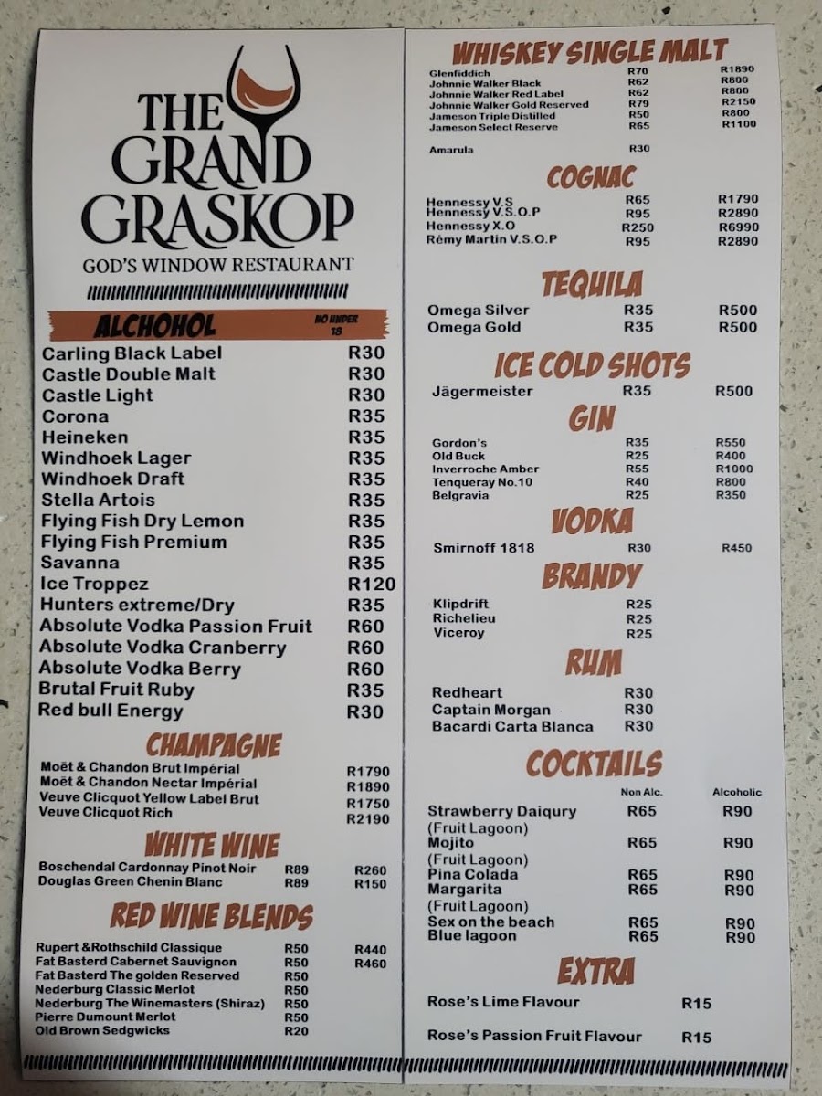 The Grand Graskop Photo Menu 1