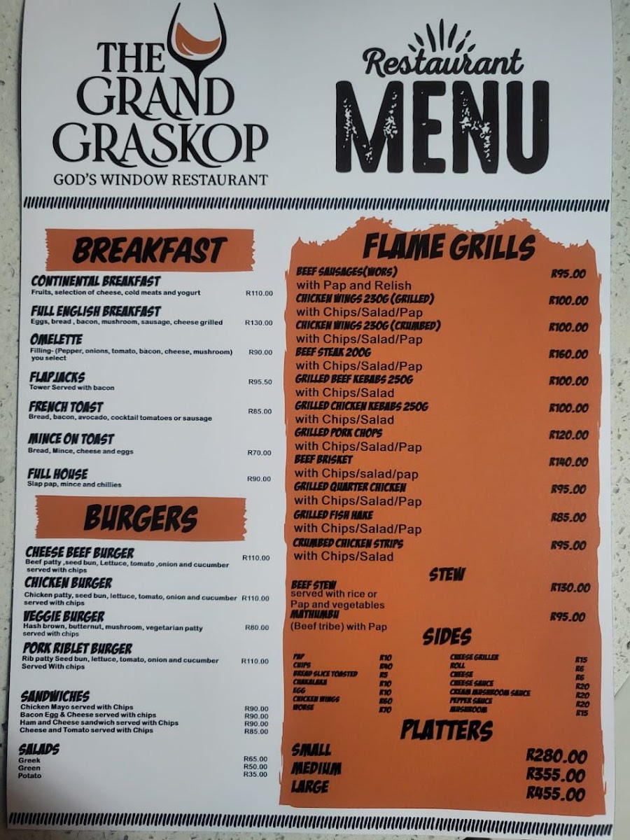The Grand Graskop Photo Menu 2