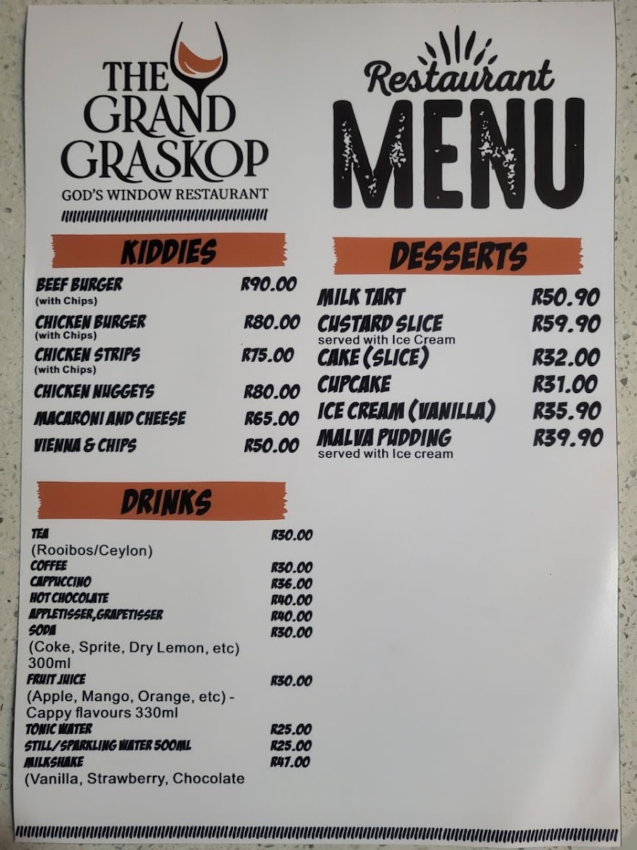 The Grand Graskop Photo Menu 3