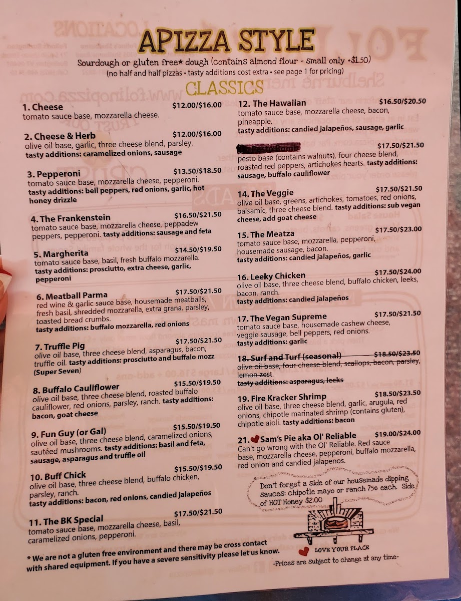 Folino's Pizza - Shelburne Photo Menu 4