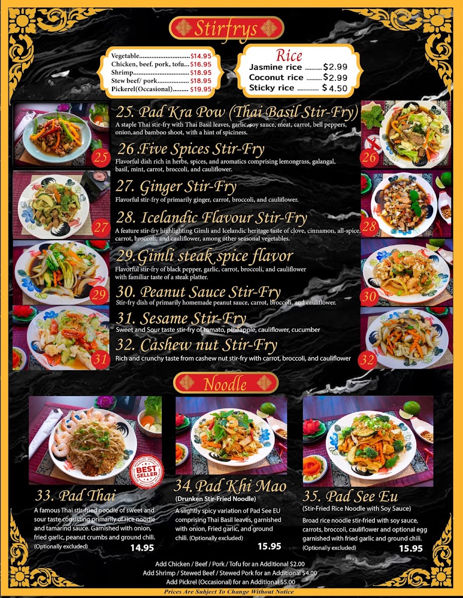 Thai Thai Food Restaurant Photo Menu 3