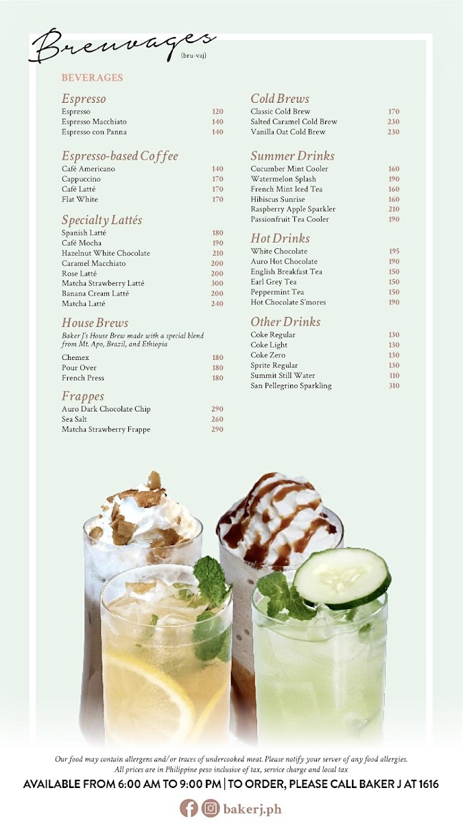 Baker J Photo Menu 1