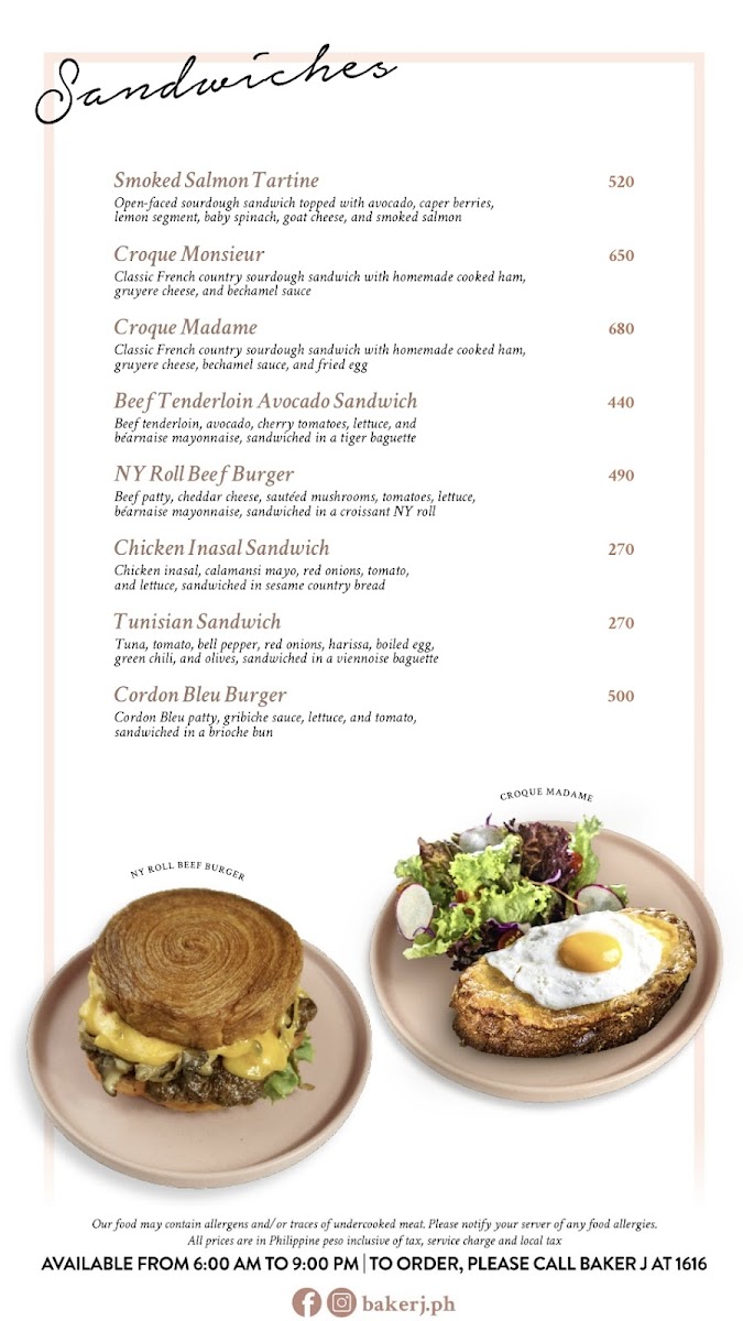 Baker J Photo Menu 3