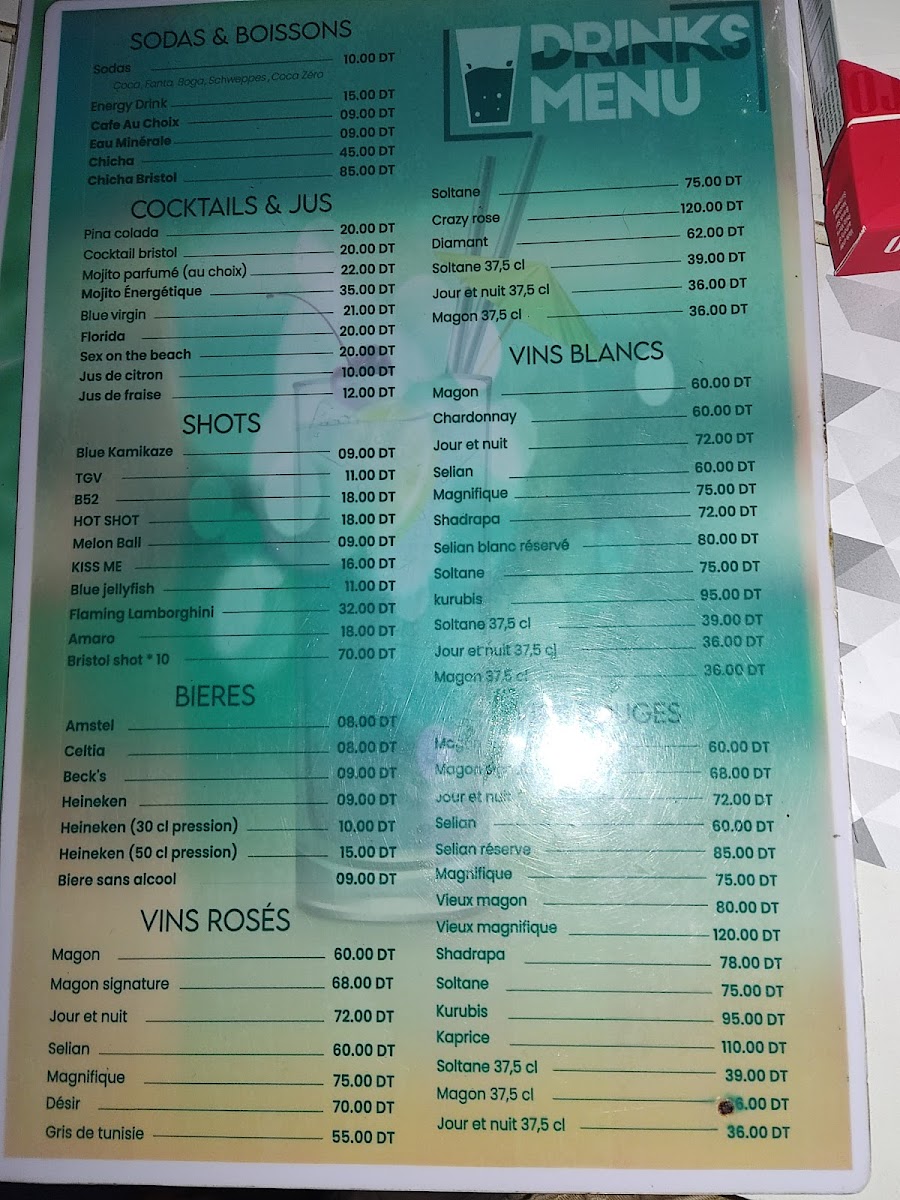 Restaurant Bristol Plazza Hammam Sousse Photo Menu 2