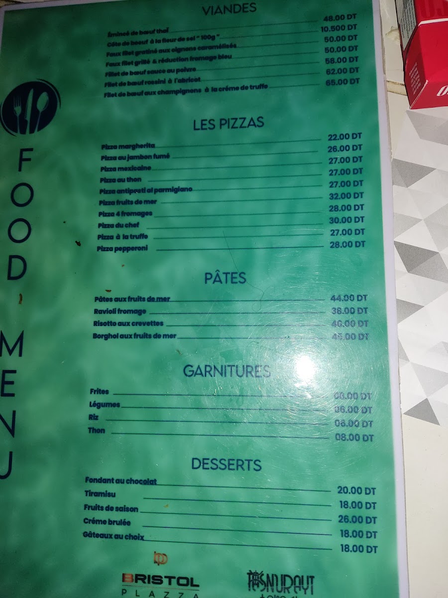 Restaurant Bristol Plazza Hammam Sousse Photo Menu 4