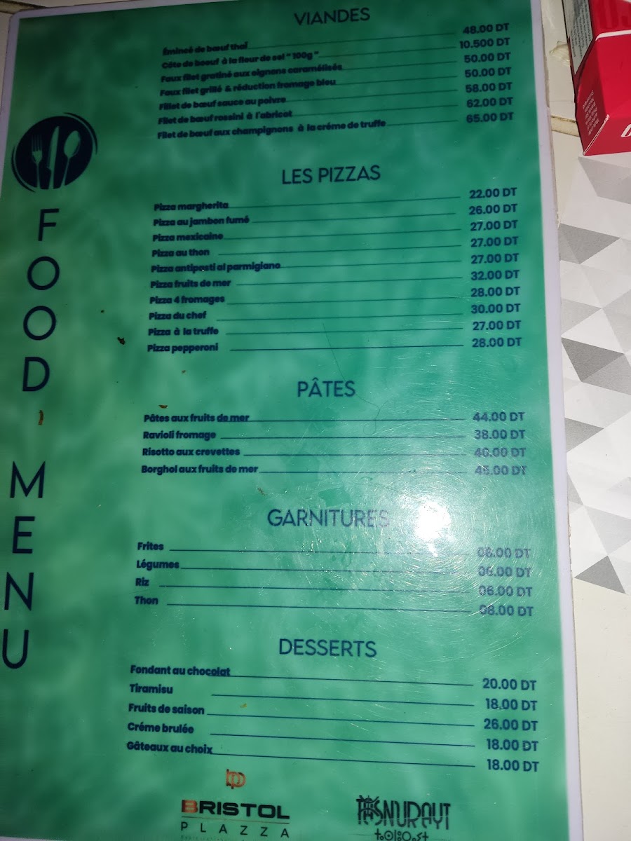 Restaurant Bristol Plazza Hammam Sousse Photo Menu 5