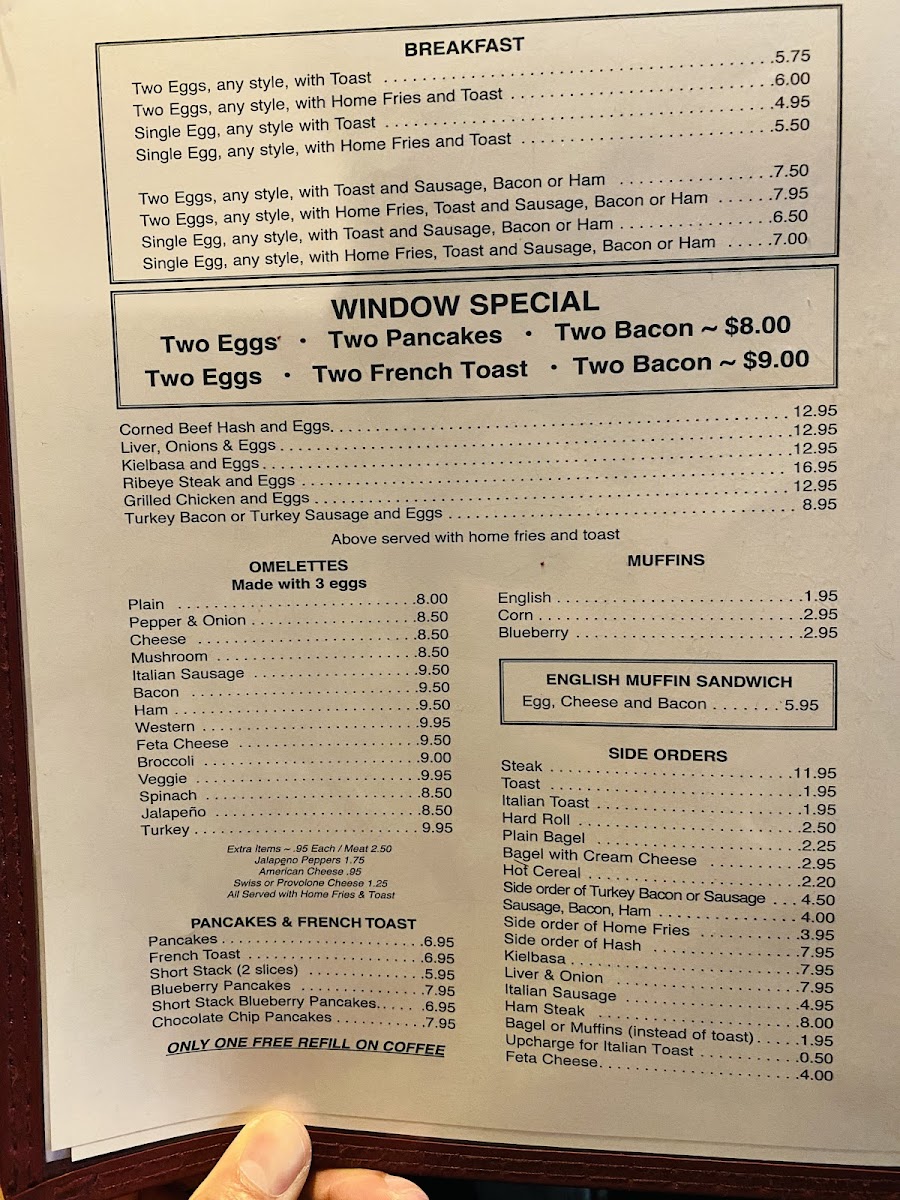East Gate Luncheonette Photo Menu 1