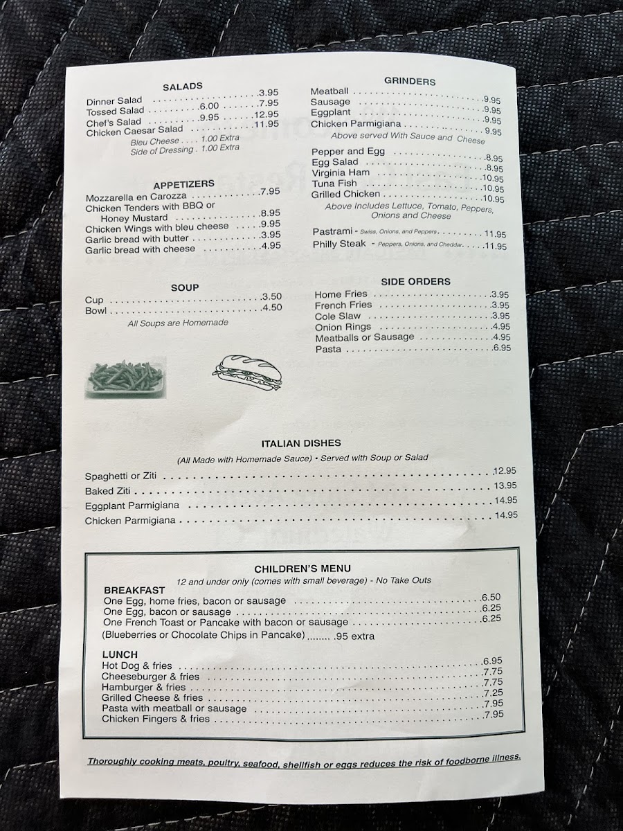 East Gate Luncheonette Photo Menu 2
