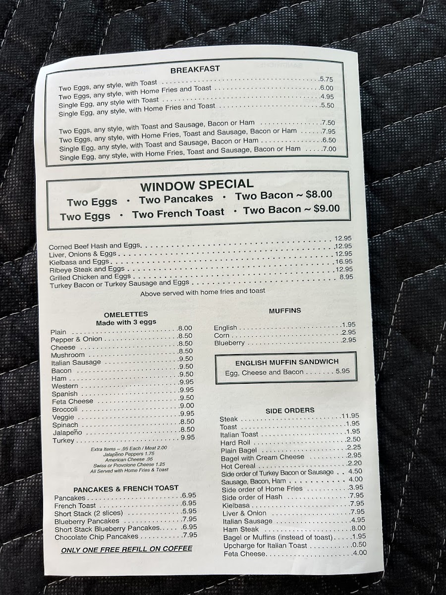 East Gate Luncheonette Photo Menu 3