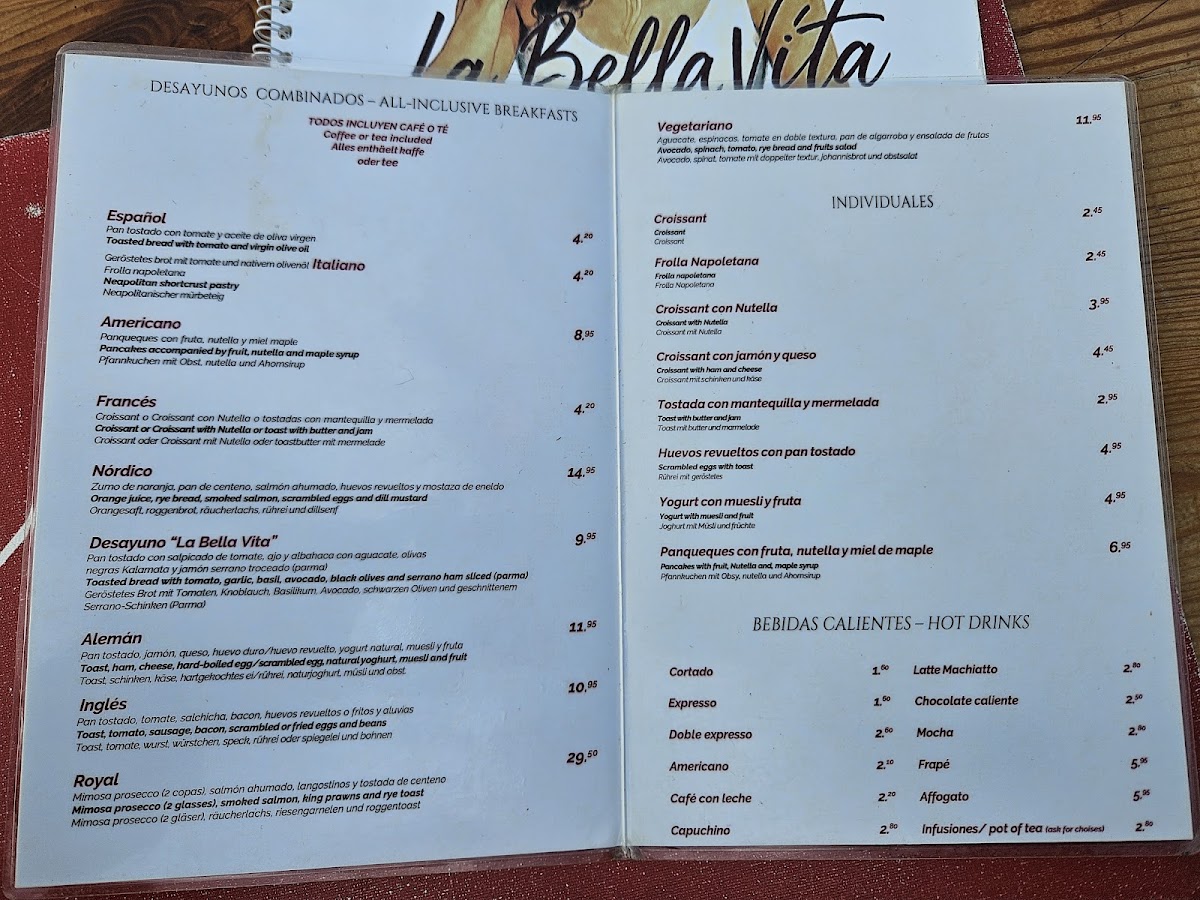 La Bella Vita Photo Menu 2