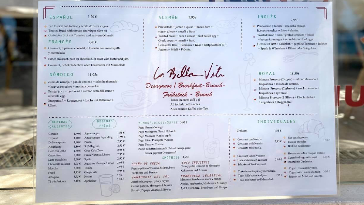 La Bella Vita Photo Menu 3