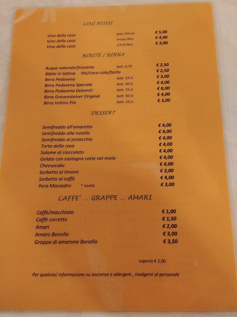 Trattoria Fenil Dei Pre' Photo Menu 2