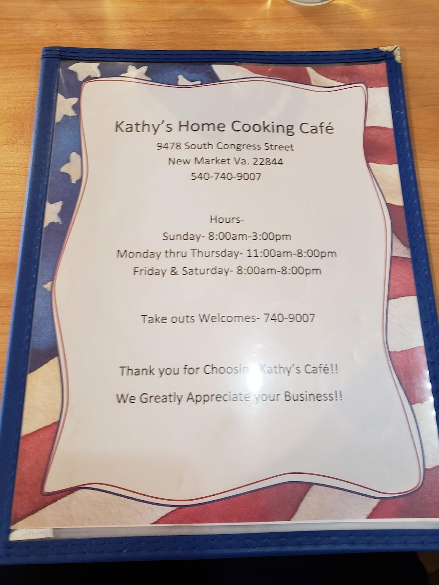 Kathy's Home Cooking Cafe Photo Menu 8