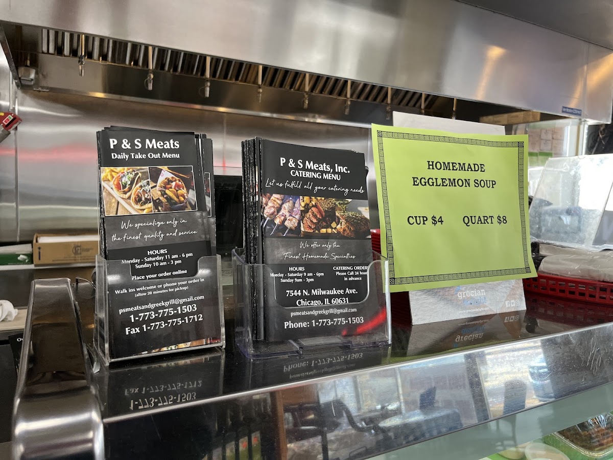 P & S Meats and Greek Grill Photo Menu 2