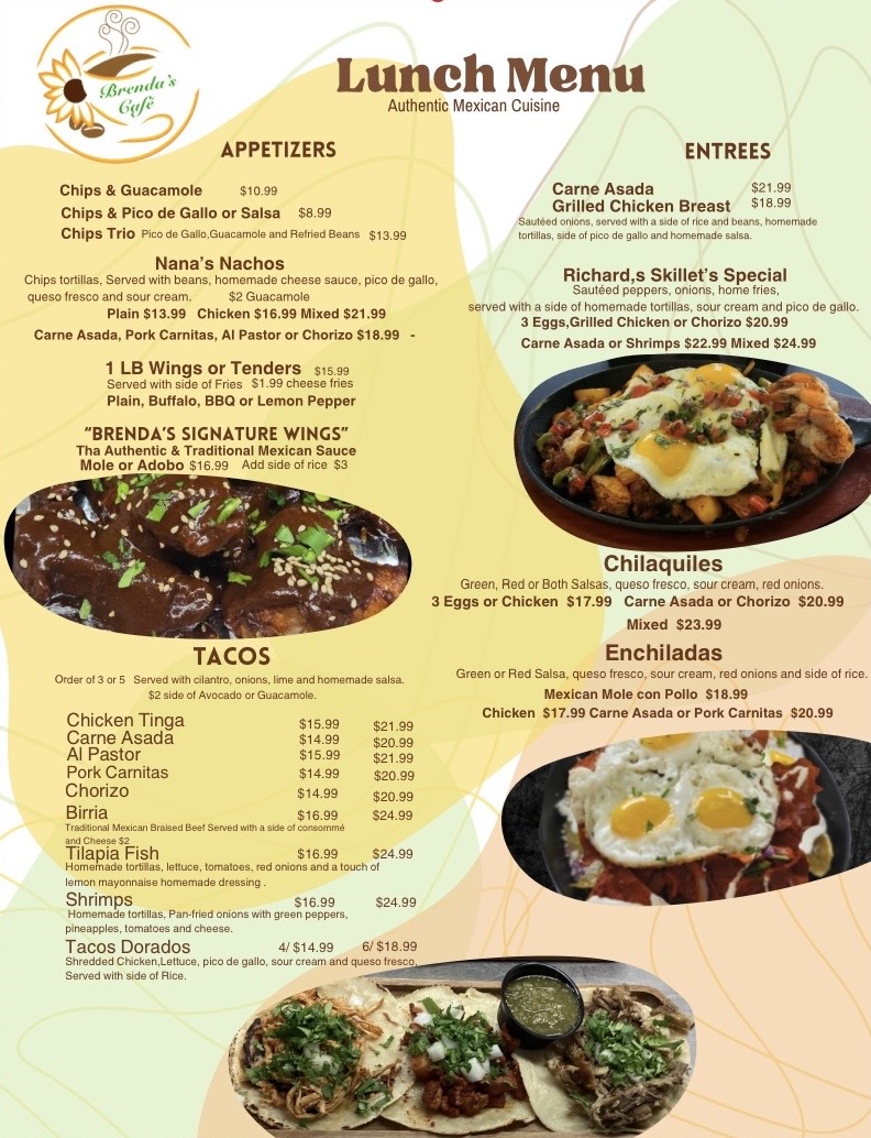 Brenda's Cafe Photo Menu 2