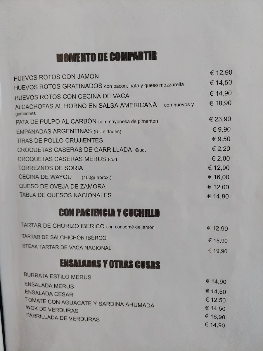 Restaurante Bodega Merus Photo Menu 1