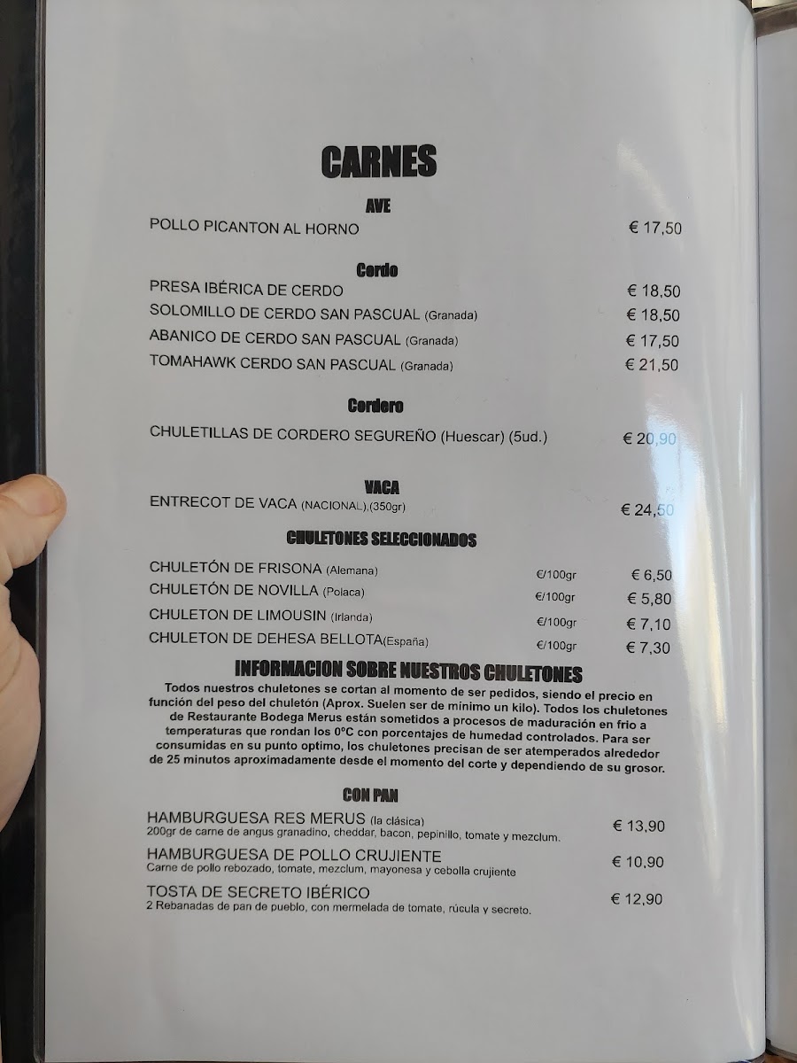 Restaurante Bodega Merus Photo Menu 2