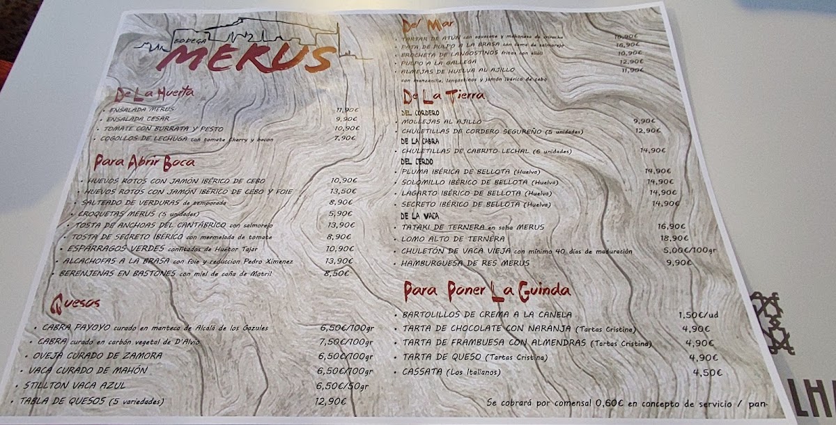 Restaurante Bodega Merus Photo Menu 4