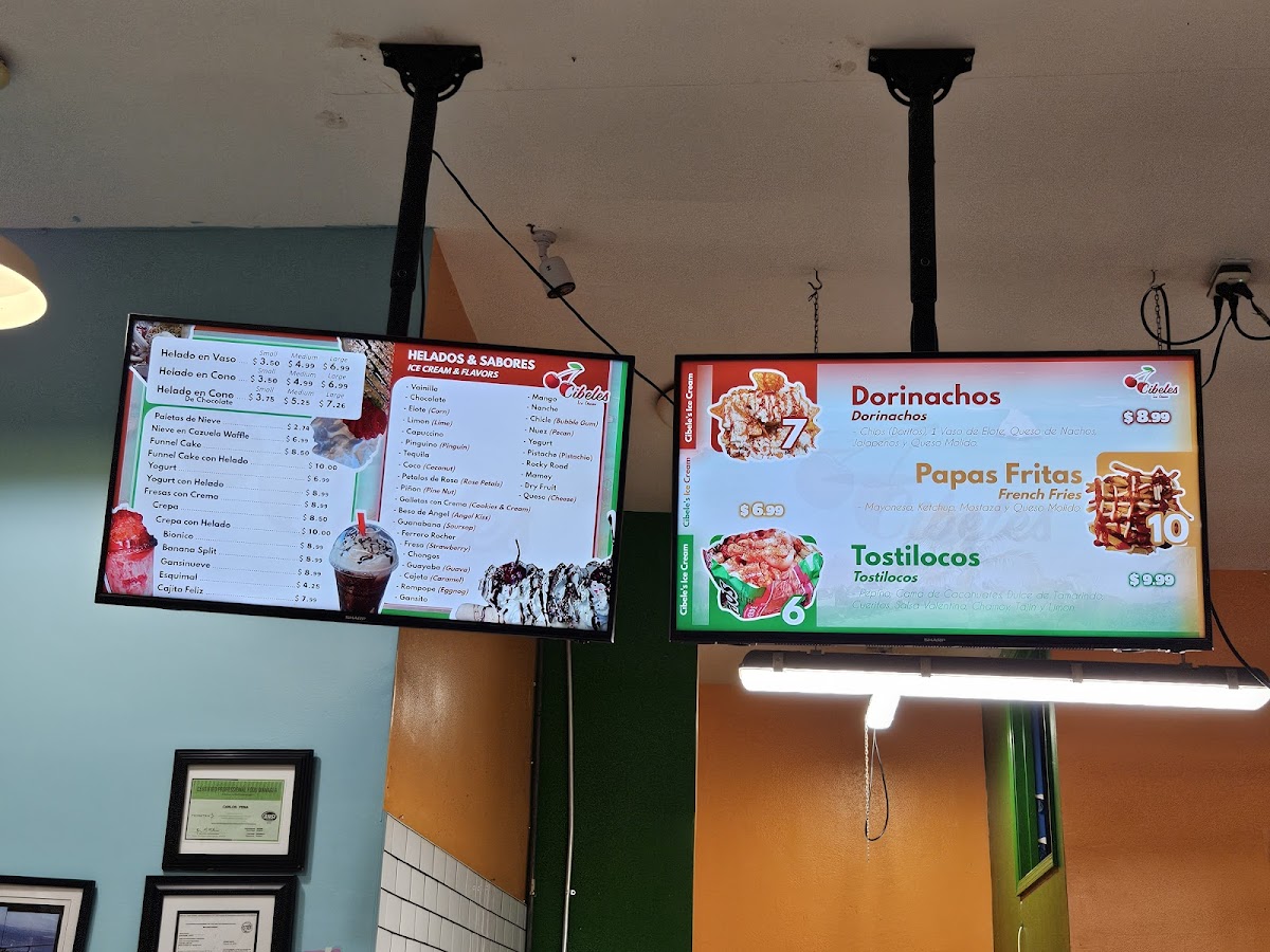 Cibele's Ice Cream Photo Menu 1