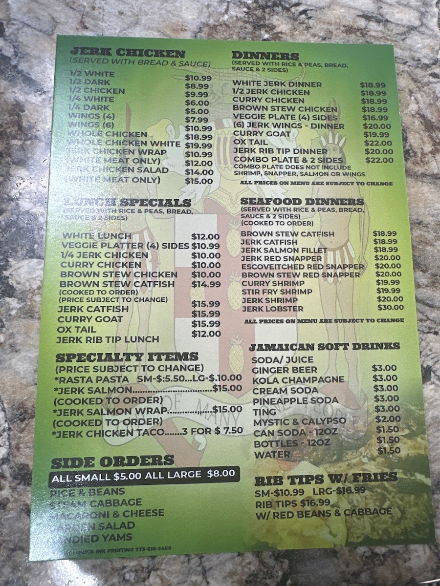 Reggaeboyz Jerk Chicken Photo Menu 1