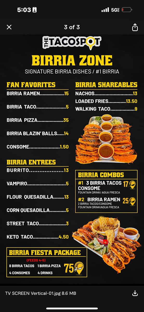 The Taco Spot (Tucson) Photo Menu 7