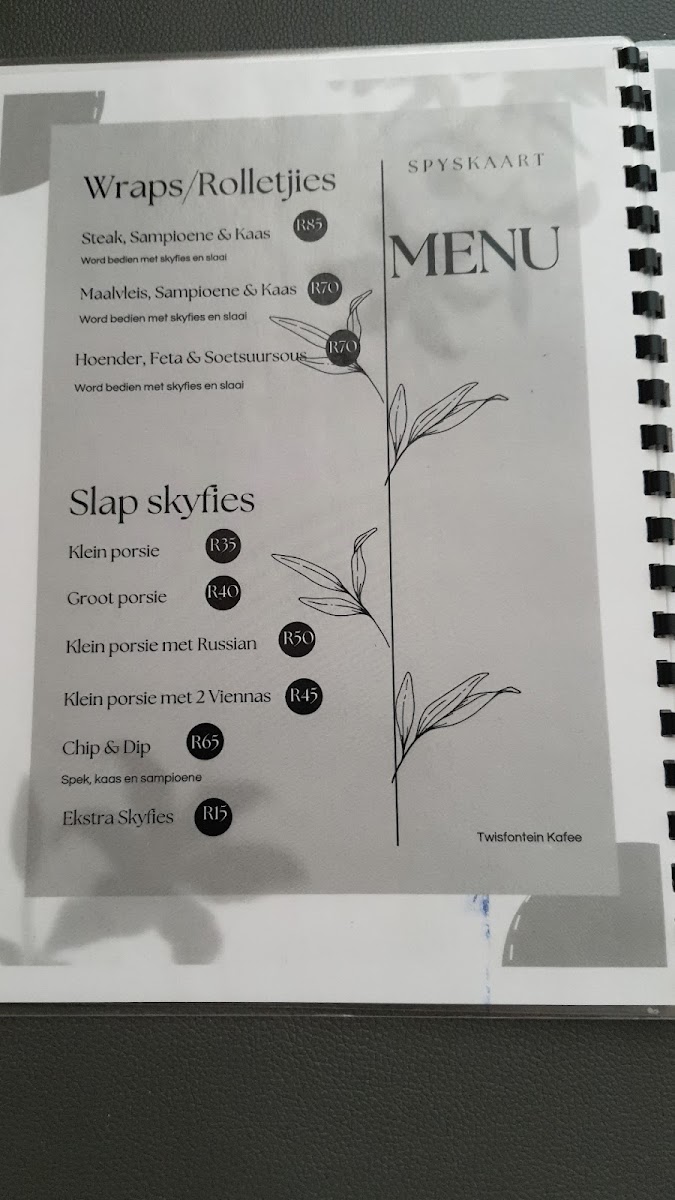 Twisfontein Kafee Photo Menu 2