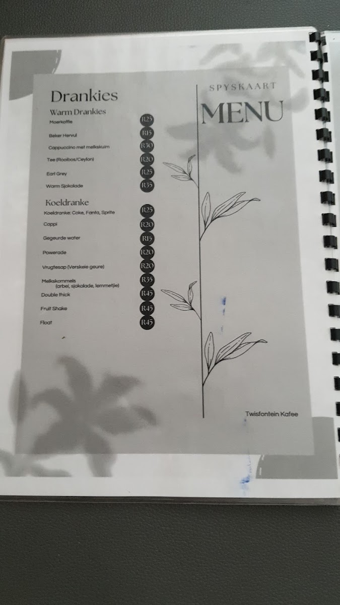 Twisfontein Kafee Photo Menu 3