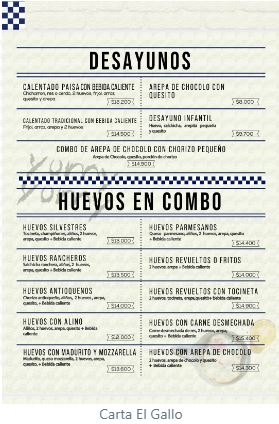 Quien Tiene La Dicha Que Tiene El Gallo Photo Menu 3