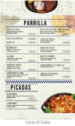 Quien Tiene La Dicha Que Tiene El Gallo Photo Menu 4