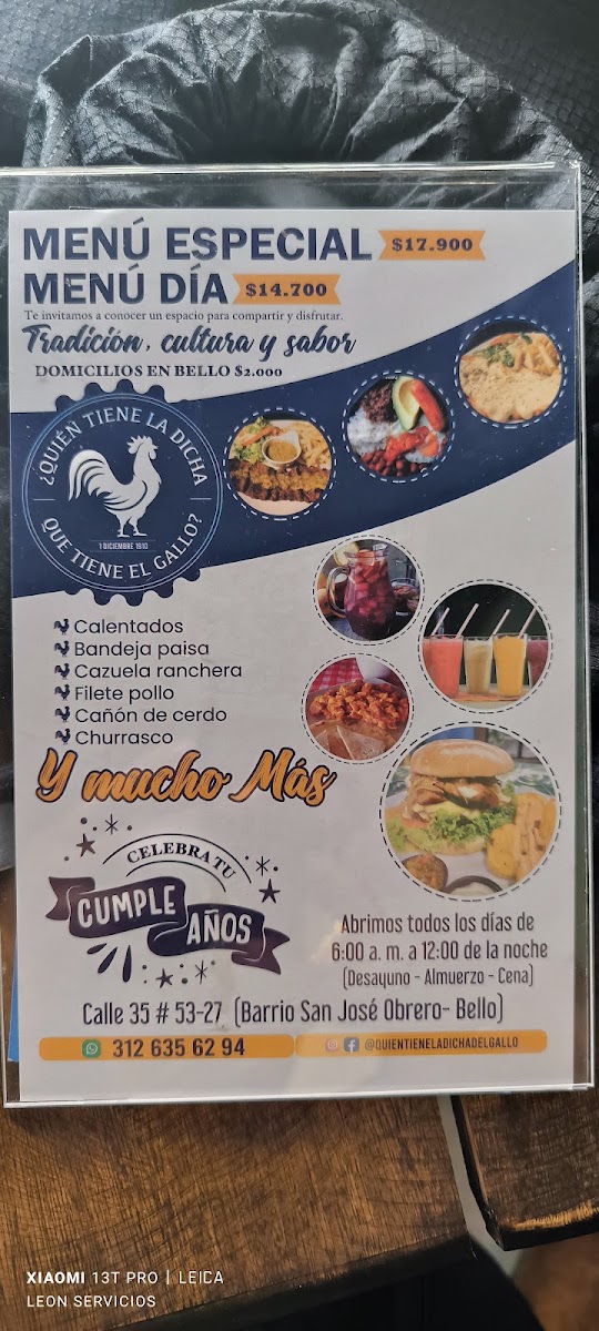 Quien Tiene La Dicha Que Tiene El Gallo Photo Menu 6