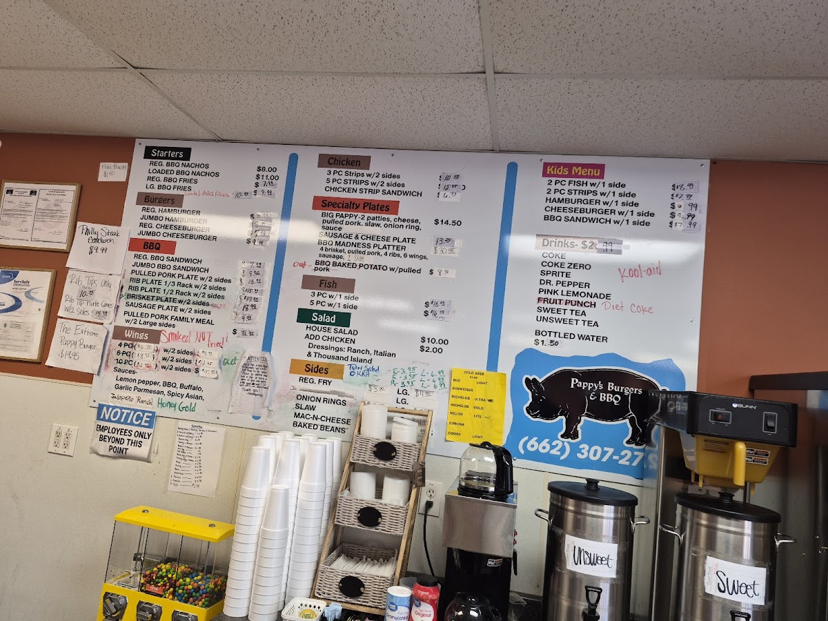 Pappy’s Burgers and BBQ Photo Menu 1